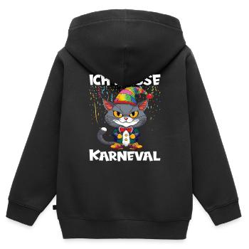 Costume de carnaval Carnaval Carnaval - Sweat Premium à capuche zippé enfant bio - noir - Dos - AI Model Kid Male (0cm)