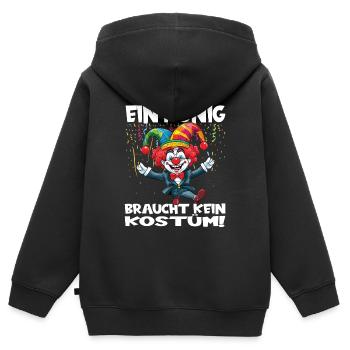 Costume de carnaval Carnaval Carnaval - Sweat Premium à capuche zippé enfant bio - noir - Dos - AI Model Kid Male (0cm)