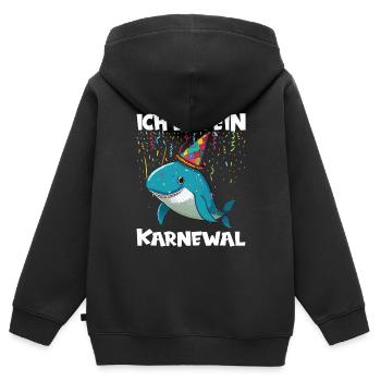 Costume de carnaval Carnaval Carnaval - Sweat Premium à capuche zippé enfant bio - noir - Dos - AI Model Kid Male (0cm)