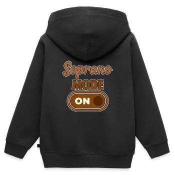 Mode Soprano activé 2 - Sweat Premium à capuche zippé enfant bio - noir - Dos - AI Model Kid Male (0cm)