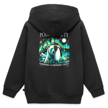 Polarlicht-aurora-verfolger Alaska Wilderness - Kinder Premium Organic Zip Hoodie - Schwarz - Hinten - AI Model Kid Male (0cm)