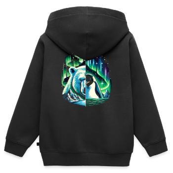 Polarlicht-aurora-verfolger Alaska Wilderness - Kinder Premium Organic Zip Hoodie - Schwarz - Hinten - AI Model Kid Male (0cm)