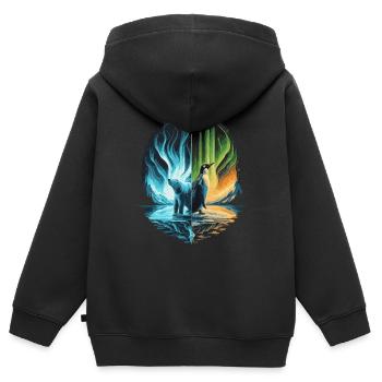 Polarlicht-aurora-verfolger Alaska Wilderness - Kinder Premium Organic Zip Hoodie - Schwarz - Hinten - AI Model Kid Male (0cm)