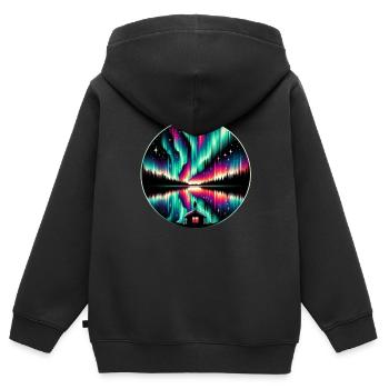 Polarlicht-aurora-verfolger Alaska Wilderness - Kinder Premium Organic Zip Hoodie - Schwarz - Hinten - AI Model Kid Male (0cm)