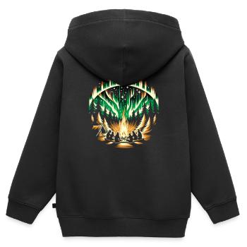 Polarlicht-aurora-verfolger Alaska Wilderness - Kinder Premium Organic Zip Hoodie - Schwarz - Hinten - AI Model Kid Male (0cm)