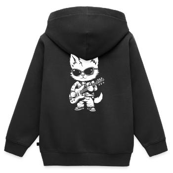 E Gitarre Elektrogitarre - Kinder Premium Organic Zip Hoodie - Schwarz - Hinten - AI Model Kid Male (0cm)