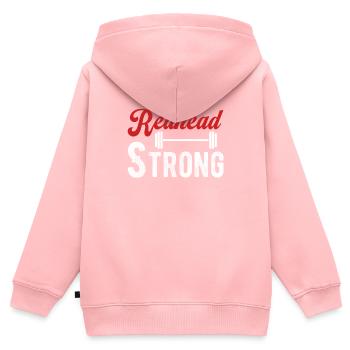 Redhead Strong Funny British Irish St. - Kids Premium Organic Zip-up Hoodie - rose - Back - AI Model Kid Female (0cm)