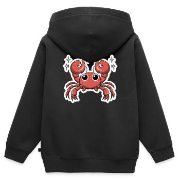Crab Lover - Kids Premium Organic Zip-up Hoodie - black - Back - AI Model Kid Male (0cm)