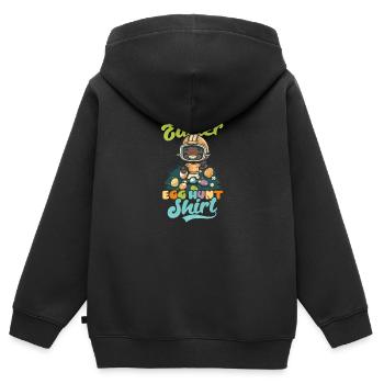 Fußball Ostereiersuche Outfit - Kinder Premium Organic Zip Hoodie - Schwarz - Hinten - AI Model Kid Male (0cm)