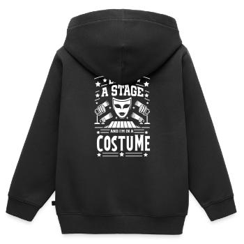 Chanteur de théâtre musical de Broadway - Sweat Premium à capuche zippé enfant bio - noir - Dos - AI Model Kid Male (0cm)