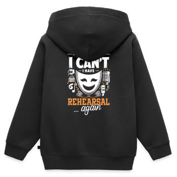 Chanteur de théâtre musical de Broadway - Sweat Premium à capuche zippé enfant bio - noir - Dos - AI Model Kid Male (0cm)