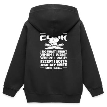 Koch Kochen - Kinder Premium Organic Zip Hoodie - Schwarz - Hinten - AI Model Kid Male (0cm)