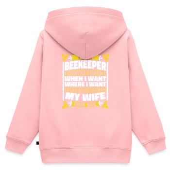Imker Bienenzüchter - Kinder Premium Organic Zip Hoodie - Rosa - Hinten - AI Model Kid Female (0cm)