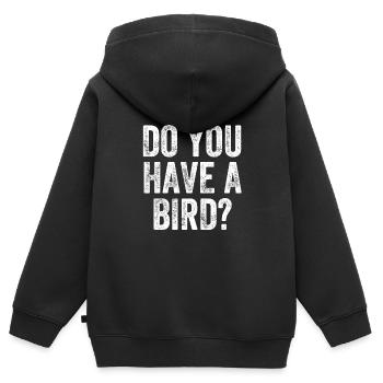 Avez-vous un oiseau ? Danglais - Sweat Premium à capuche zippé enfant bio - noir - Dos - AI Model Kid Male (0cm)