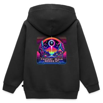 Fantasy Realm Resident 3 - Kinder Premium Organic Zip Hoodie - Schwarz - Hinten - AI Model Kid Male (0cm)