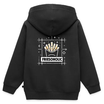 Friesoholic 6 - Sweat Premium à capuche zippé enfant bio - noir - Dos - AI Model Kid Male (0cm)