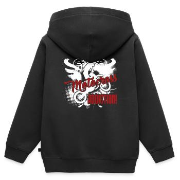 Motocross Motocross Addiction - Kids Premium Organic Zip-up Hoodie - black - Back - AI Model Kid Male (0cm)