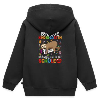 Bye Bye Kindergarten I'm Hanging In School Now - Kids Premium Organic Zip-up Hoodie - black - Back - AI Model Kid Male (0cm)