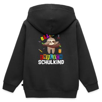 Bääm enfin l’inscription à l’école de paresseux - Sweat Premium à capuche zippé enfant bio - noir - Dos - AI Model Kid Male (0cm)