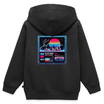 Future Retiree 8 - Kids Premium Organic Zip-up Hoodie - black - Back - AI Model Kid Male (0cm)