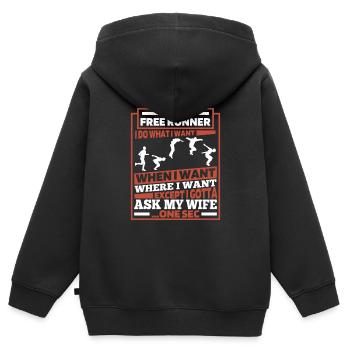 Parkour - Kids Premium Organic Zip-up Hoodie - black - Back - AI Model Kid Male (0cm)