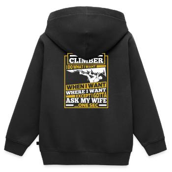 Klettern Kletterer - Kinder Premium Organic Zip Hoodie - Schwarz - Hinten - AI Model Kid Male (0cm)