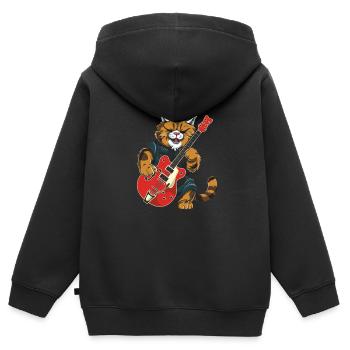 E Gitarre Elektrogitarre - Kinder Premium Organic Zip Hoodie - Schwarz - Hinten - AI Model Kid Male (0cm)