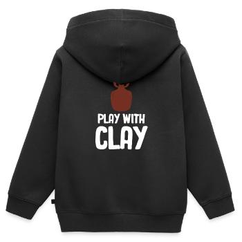 Spielen Sie Mit Ton Lustige Töpferei Crafty Wheel - Kinder Premium Organic Zip Hoodie - Schwarz - Hinten - AI Model Kid Male (0cm)