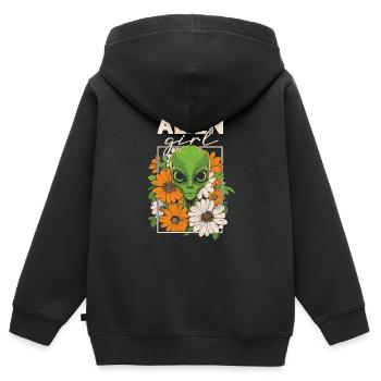 Alien Außerirdischer Alien Girl - Sweat Premium à capuche zippé enfant bio - noir - Dos - AI Model Kid Male (0cm)
