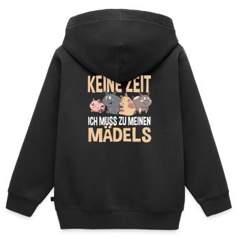 Pas le temps, je dois aller chez ma fermière - Sweat Premium à capuche zippé enfant bio - noir - Dos - AI Model Kid Male (0cm)