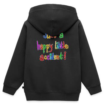 Just a happy little accident! - Kids Premium Organic Zip-up Hoodie - black - Back - AI Model Kid Male (0cm)