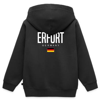 Erfurt - Kinder Premium Organic Zip Hoodie - Schwarz - Hinten - AI Model Kid Male (0cm)