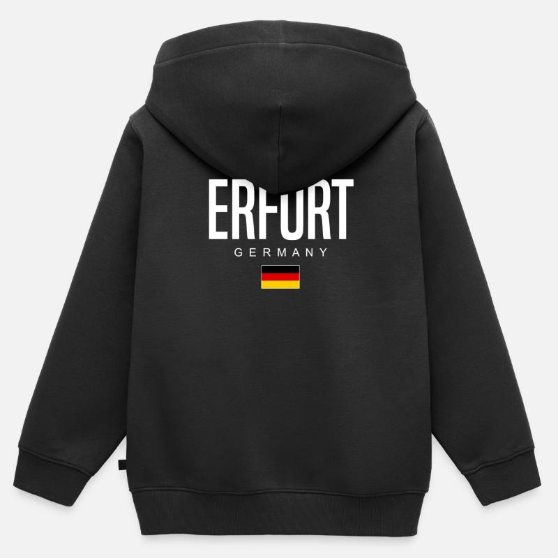 Erfurt - Sweat Premium à capuche zippé enfant bio - noir