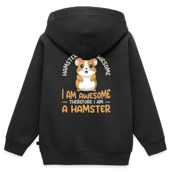Les hamsters sont un excellent t-shirt - Sweat Premium à capuche zippé enfant bio - noir - Dos - AI Model Kid Male (0cm)