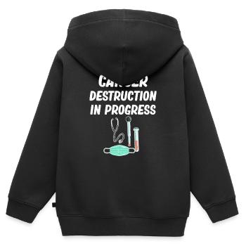 Krebszerstörung Im Gange Lustige Onkologen-chemo - Kinder Premium Organic Zip Hoodie - Schwarz - Hinten - AI Model Kid Male (0cm)