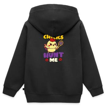 Tennis Osterküken jagen mich - Kinder Premium Organic Zip Hoodie - Schwarz - Hinten - AI Model Kid Male (0cm)