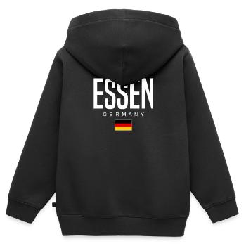 Manger - Sweat Premium à capuche zippé enfant bio - noir - Dos - AI Model Kid Male (0cm)