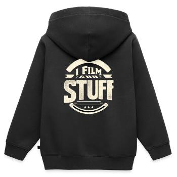 I Film Stuff 12 - Kinder Premium Organic Zip Hoodie - Schwarz - Hinten - AI Model Kid Male (0cm)