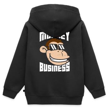 Unfug - Kinder Premium Organic Zip Hoodie - Schwarz - Hinten - AI Model Kid Male (0cm)