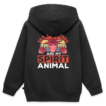 Sea Anemones Gift - Kids Premium Organic Zip-up Hoodie - black - Back - AI Model Kid Male (0cm)