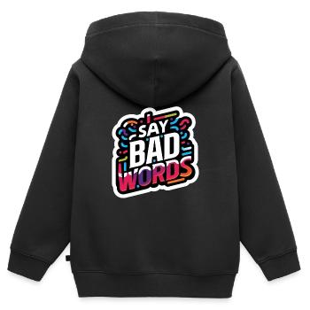 I Say Bad Words 11 - Kinder Premium Organic Zip Hoodie - Schwarz - Hinten - AI Model Kid Male (0cm)