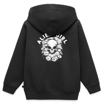 Alien Außerirdischer Alien Girl - Sweat Premium à capuche zippé enfant bio - noir - Dos - AI Model Kid Male (0cm)