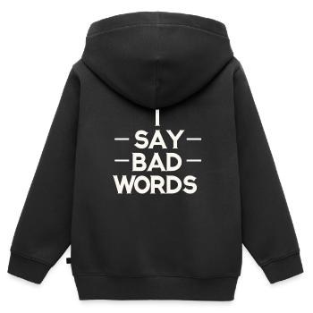 I Say Bad Words 6 - Kinder Premium Organic Zip Hoodie - Schwarz - Hinten - AI Model Kid Male (0cm)