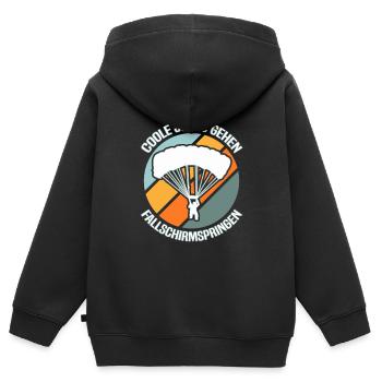 Fallschirmspringen Fallschirmspringer - Kinder Premium Organic Zip Hoodie - Schwarz - Hinten - AI Model Kid Male (0cm)
