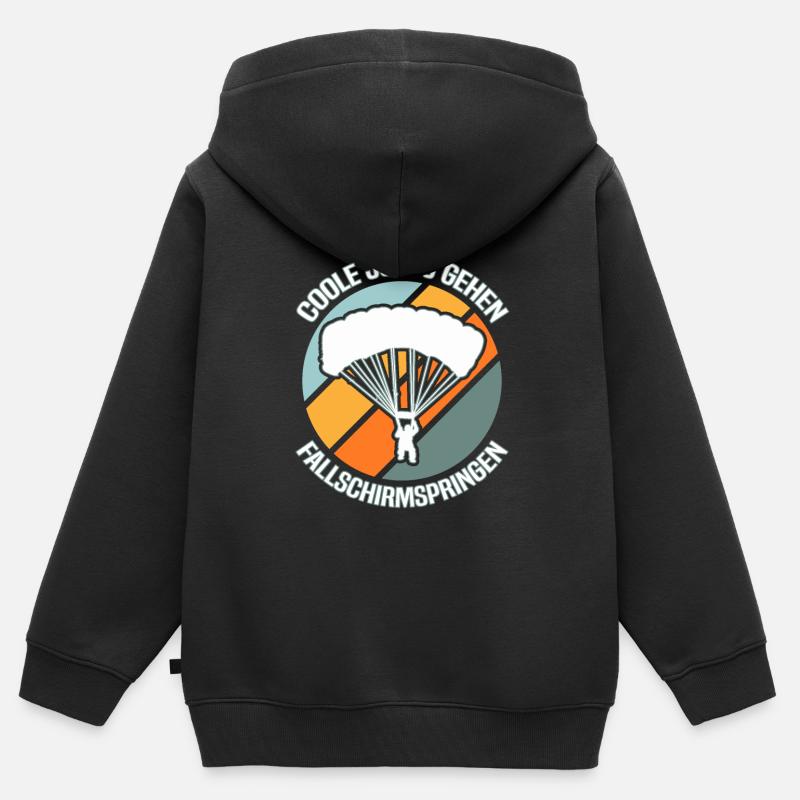 Parachutisme Parachutiste - Sweat Premium à capuche zippé enfant bio - noir