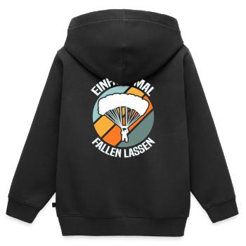 Fallschirmspringen Fallschirmspringer - Kinder Premium Organic Zip Hoodie - Schwarz - Hinten - AI Model Kid Male (0cm)