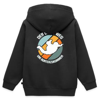 Fallschirmspringen Fallschirmspringer - Kinder Premium Organic Zip Hoodie - Schwarz - Hinten - AI Model Kid Male (0cm)