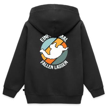 Fallschirmspringen Fallschirmspringer - Kinder Premium Organic Zip Hoodie - Schwarz - Hinten - AI Model Kid Male (0cm)