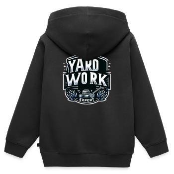 Yard Work Expert 13 - Kids Premium Organic Zip-up Hoodie - black - Back - AI Model Kid Male (0cm)