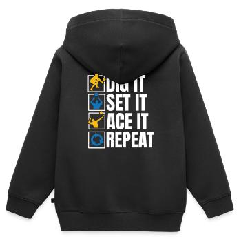 Volleyball Volleyballer - Kinder Premium Organic Zip Hoodie - Schwarz - Hinten - AI Model Kid Male (0cm)